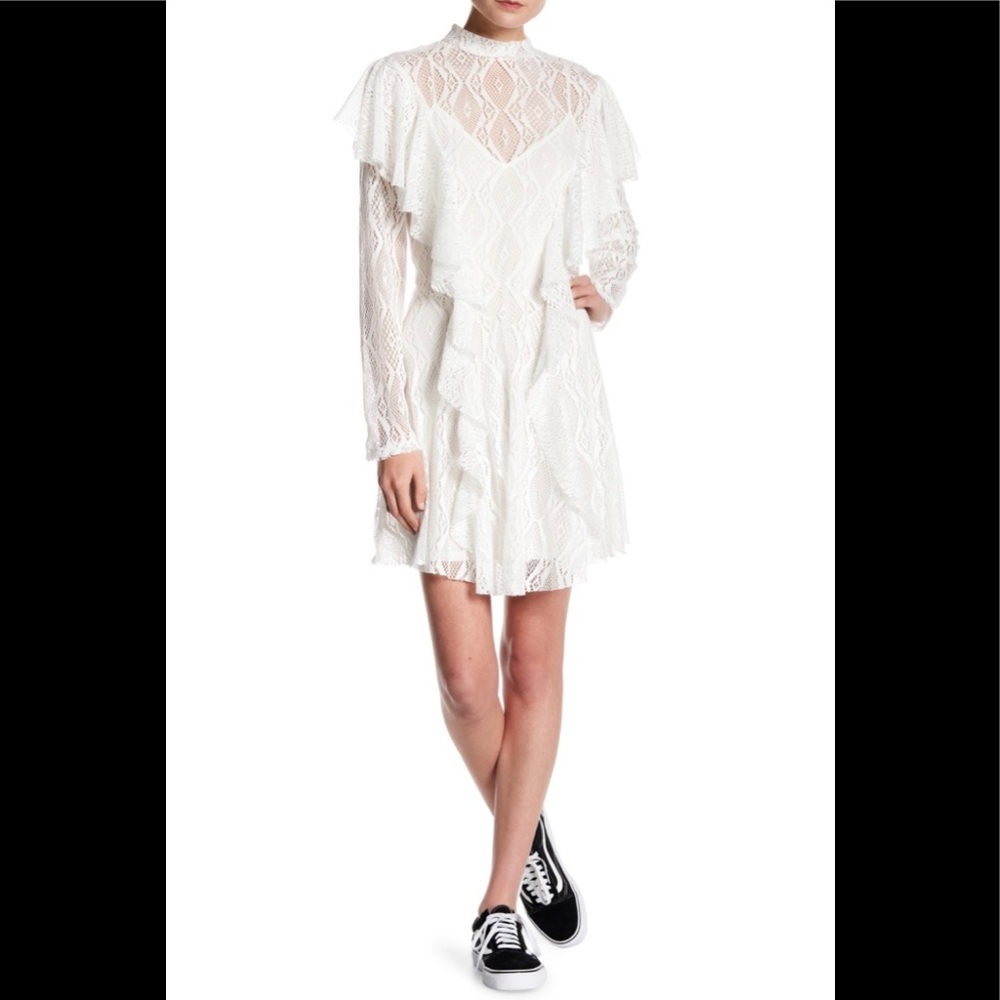 NWT Free People Size Small White Lace Dress - Picture 1 of 9